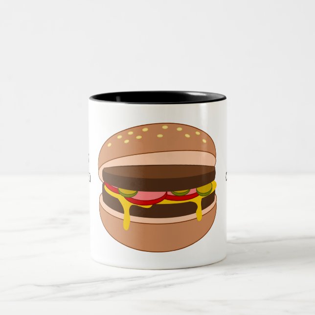 Customize this Hamburger graphic Two-Tone Coffee Mug (Center)