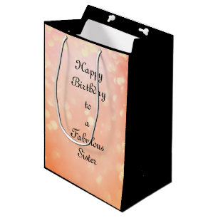 Customize this Happy Birthday Sister Medium Gift Bag