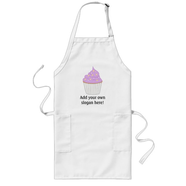 Customize this Lilac Cupcake graphic Long Apron (Front)