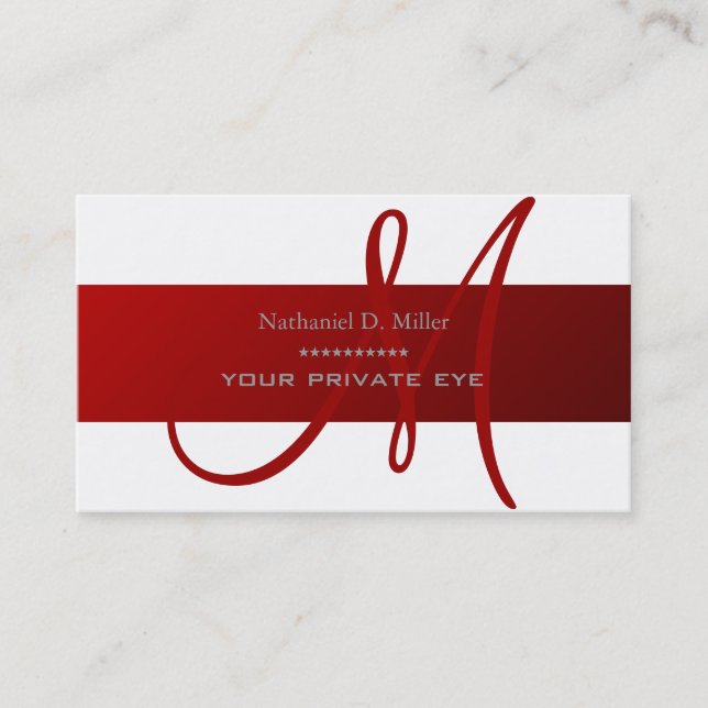 Customize this monogram business card (Front)