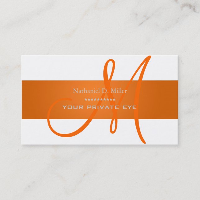 Customize this monogram business card/diy colour business card (Front)