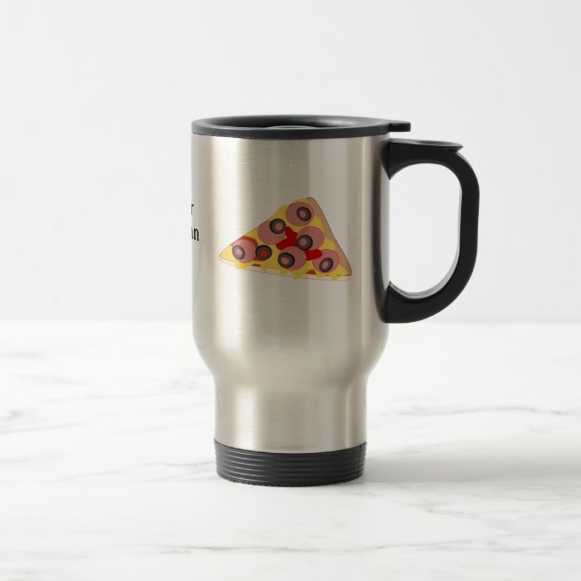 Customize this Pizza Slice graphic Travel Mug (Right)