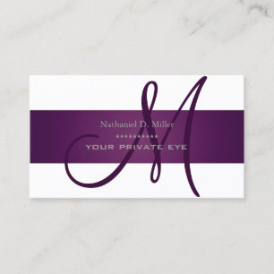 Customize this Plum Monogram/DIY background colour Business Card
