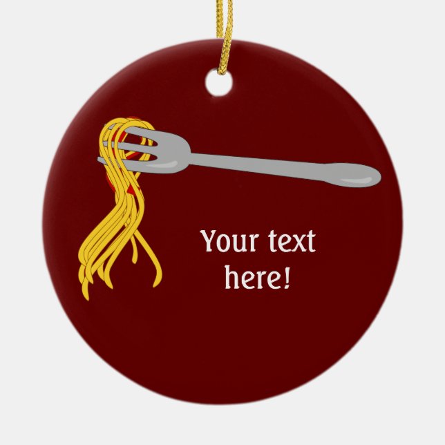 Customize this Spaghetti Pasta graphic Ceramic Ornament (Front)