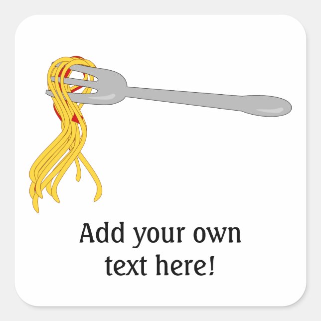 Customize this Spaghetti Pasta graphic Square Sticker (Front)
