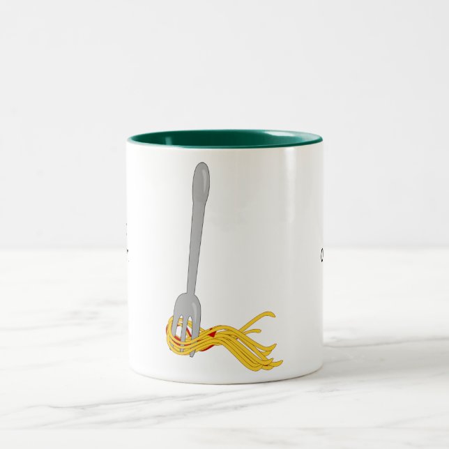 Customize this Spaghetti Pasta graphic Two-Tone Coffee Mug (Center)