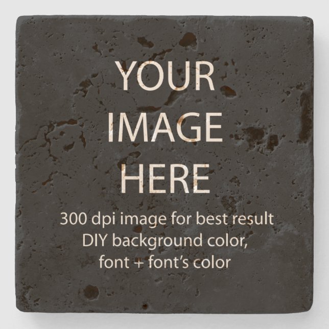 customize this tavertine stone coaster (Front)