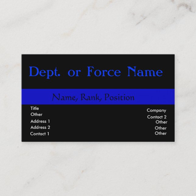 Customize this ThinBlueLine Business Card (Front)