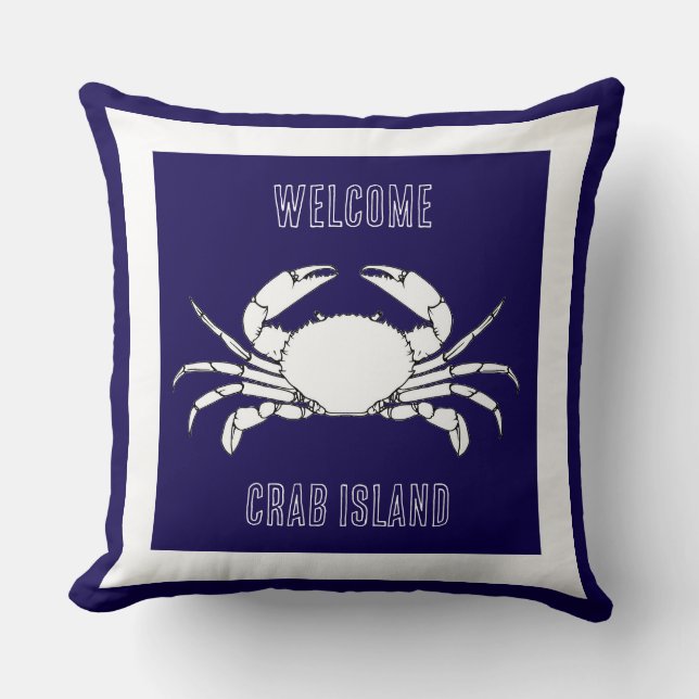 Customize Throw Cushion - Welcome To Crab island (Front)