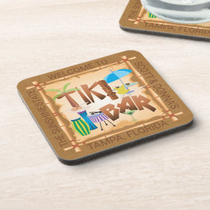 Customize - Tiki Bar Design Coaster