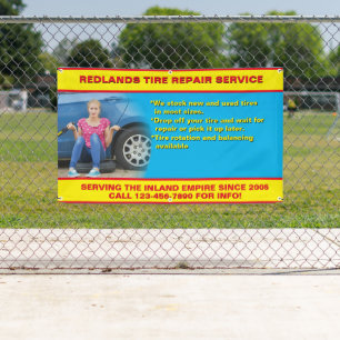 Customize Tire Repair Shop Photo Detailed Text Ban Banner