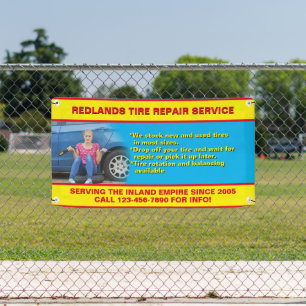 Customize Tire Repair Shop Photo Detailed Text Banner