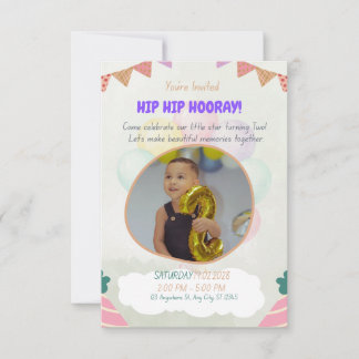 Customize Toddler Birthday Invitation 