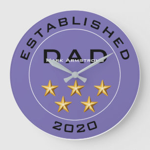 Customize Top Five Star Dad, Step Dad Father's Day Large Clock
