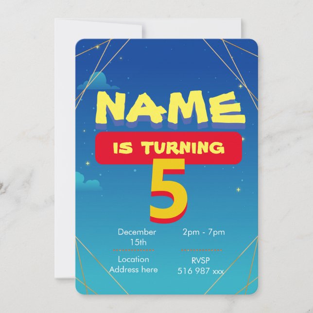 Customize toy invitation template (Front)