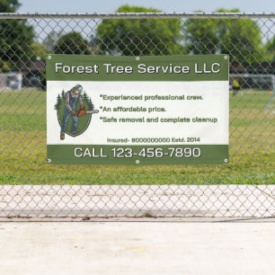 Customize Tree Service Man With Chainsaw Business Banner