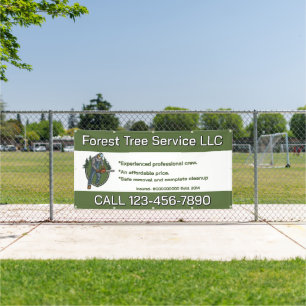 Customize Tree Service Man With Chainsaw Business Banner