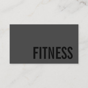 Customize Trendy Grey Fitness Sport Business Card