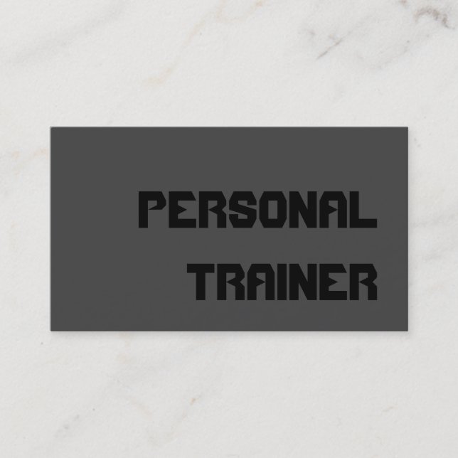 Customize Trendy Grey Fitness Sport Business Card (Front)