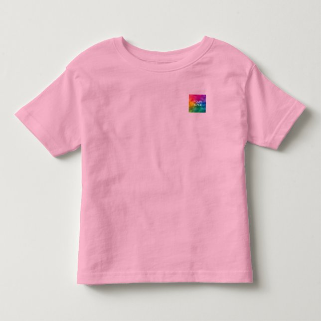 Customize Trendy Pink Two Sides Template Add Image Toddler T-shirt (Front)