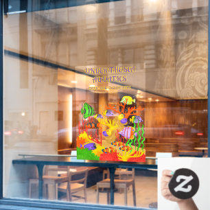 Customize Tropical Fish Aquarium Shop Large Front Window Cling