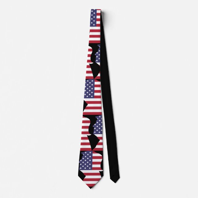 Customize Trump Usa Flag Design Tie (Front)