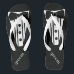 Customize Tuxedo Colour Flip Flops<br><div class="desc">The perfect touch to your destination beach or poolside wedding. CUSTOMIZE THE COLOR- flip flops with a white formal tuxedo, white shirt and bow tie image. Your groom will marry in style with these fashionable "Formal Tuxedo Flip-Flops" Add a matching wedding gown style for the bride! Please visit my store...</div>