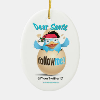 Customize Twitter Dear Santa Holiday Ornament