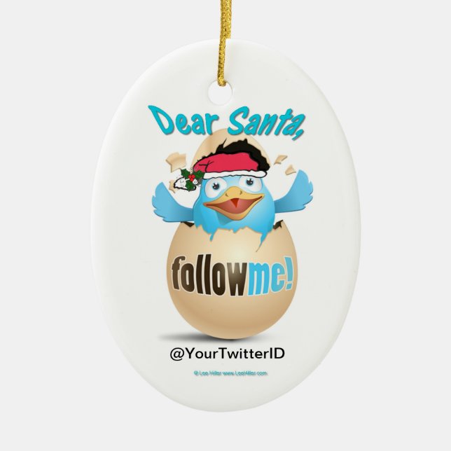 Customize Twitter Dear Santa Holiday Ornament (Front)