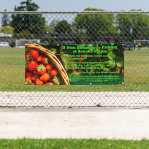 Customize U-Pick Strawberry Farm Berry Picking  Banner