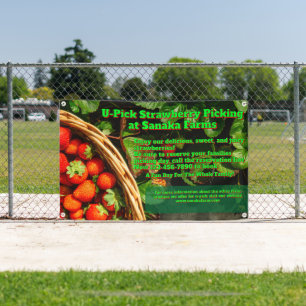 Customize U-Pick Strawberry Farm Berry Picking  Banner