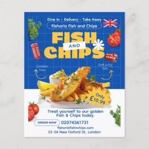 Customize UK Edition Delicious Fish N Chips Mail Flyer