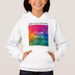 Customize Upload Photo Text Template Kids Girls<br><div class="desc">Customize Add Your Photo Text Image Template Kids Girls Light Steel Pullover Hoodie.</div>