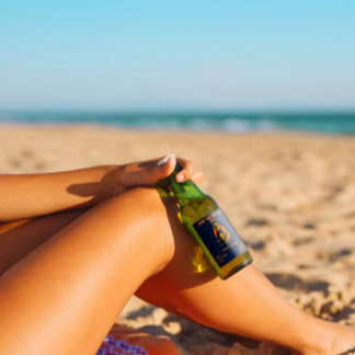 Customize Urban Bear Drinking A Beer Detailed  Bottle Label