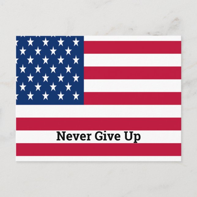 Customize USA flag with quote Postcard (Front)