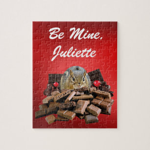 Customize Valentine’s Day Chocolate Chipmunk Jigsaw Puzzle