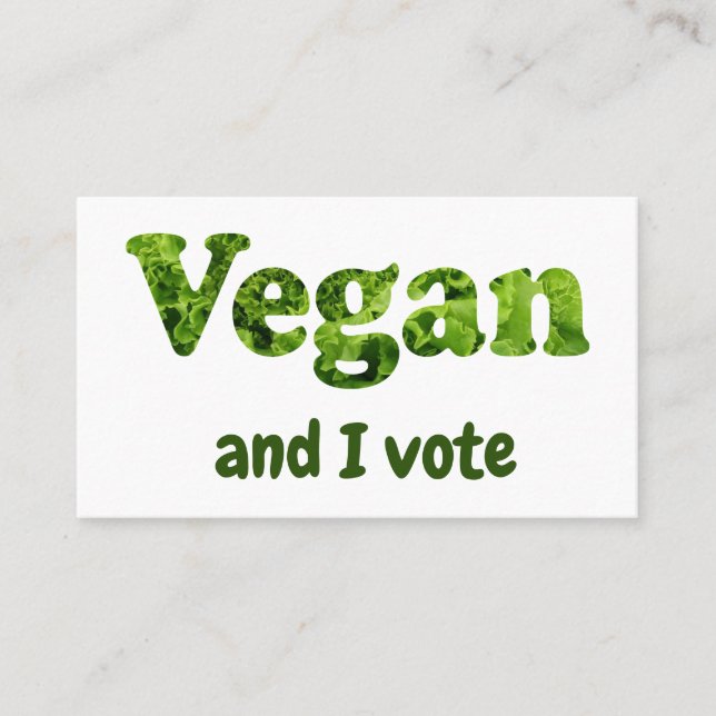Customize Vegan Activist Voter Business Card (Front)