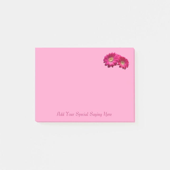 Customize Vibrant Rose Pink Gerbera Daisy Notepad (Front)