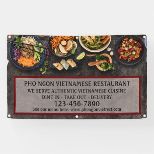 Customize Vietnamese Restaurant Large Wall  Banner