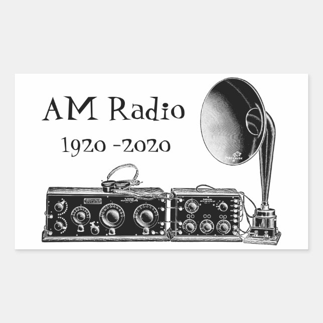 Customize Vintage AM Radio Receiver Sticker (Front)