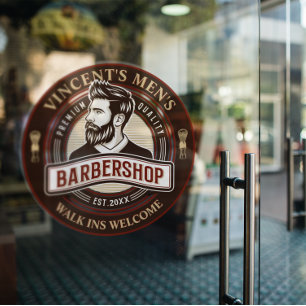 Customize Vintage Barber Shop Modern Cut  Window Cling
