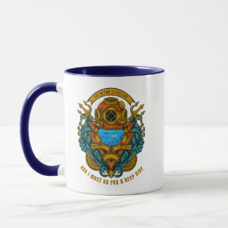 Customize Vintage Deep Sea Scuba Diver Poseidon  Mug