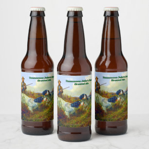 Customize Vintage Dogs Hunter Flushing Grouse  Beer Bottle Label
