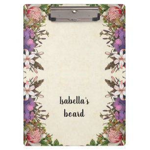 Customize Vintage Floral Design Clipboard