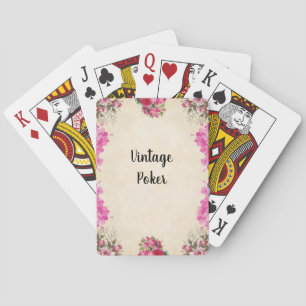 Customize Vintage Floral Design Playing Cards