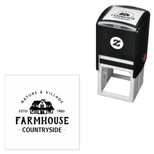 Customize Vintage Modern Farmhouse Logo Self-inking Stamp