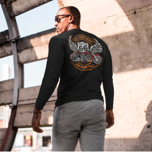 Customize Vintage Motorcycle Route 66 Angel Wings T-Shirt