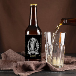Customize Vintage Professional Black  Beer Bottle Label
