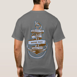 Customize Vintage Sailing Anchor Rope Banner  T-Shirt