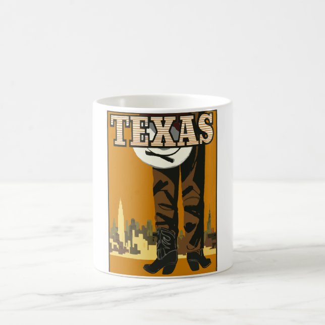 Customize Vintage Texas Poster Coffee Mug (Center)